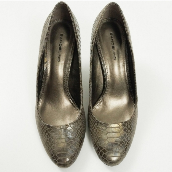 Bandolino Metallic Snake Print Heels - Picture 2 of 4